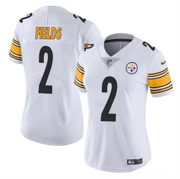 Women%27s Pittsburgh Steelers #2 Justin Fields White Vapor Football Stitched Jersey Dzhi->women nfl jersey->Women Jersey